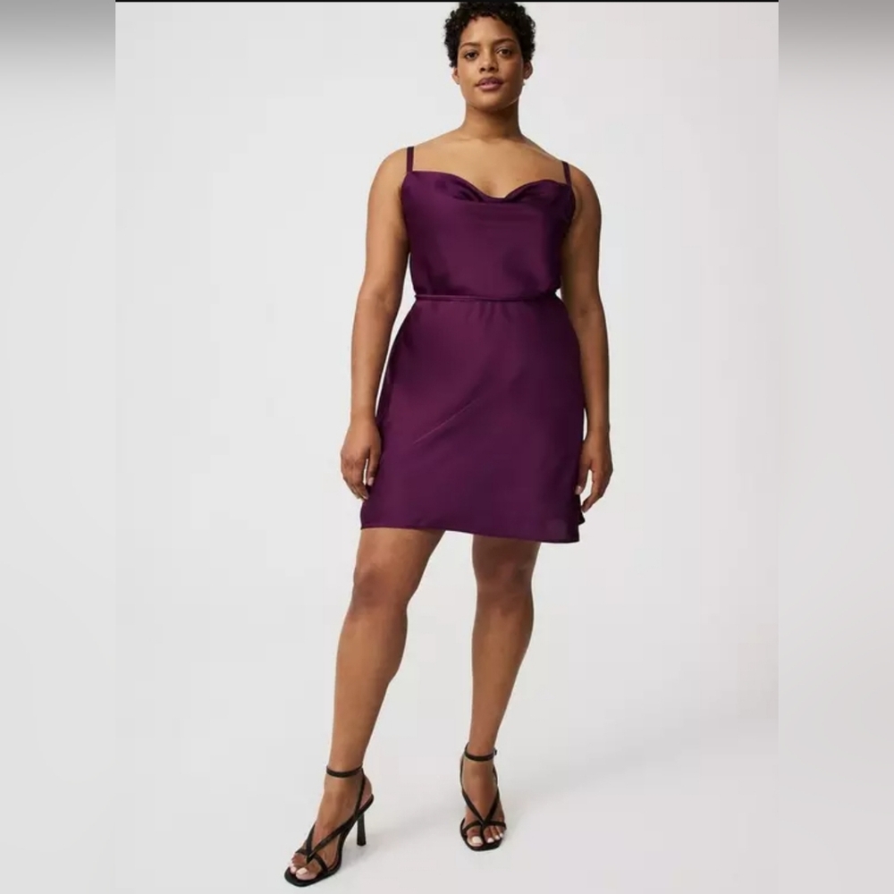 Torrid Satin Tie Slip Mini Dress